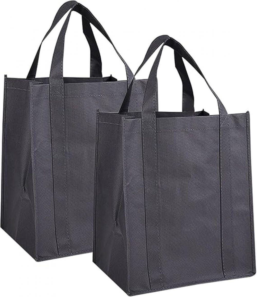 Lot de 2 grands paniers à provisions en feutre de 30 l Lot de 2 grands paniers à provisions en feutre de 30 l