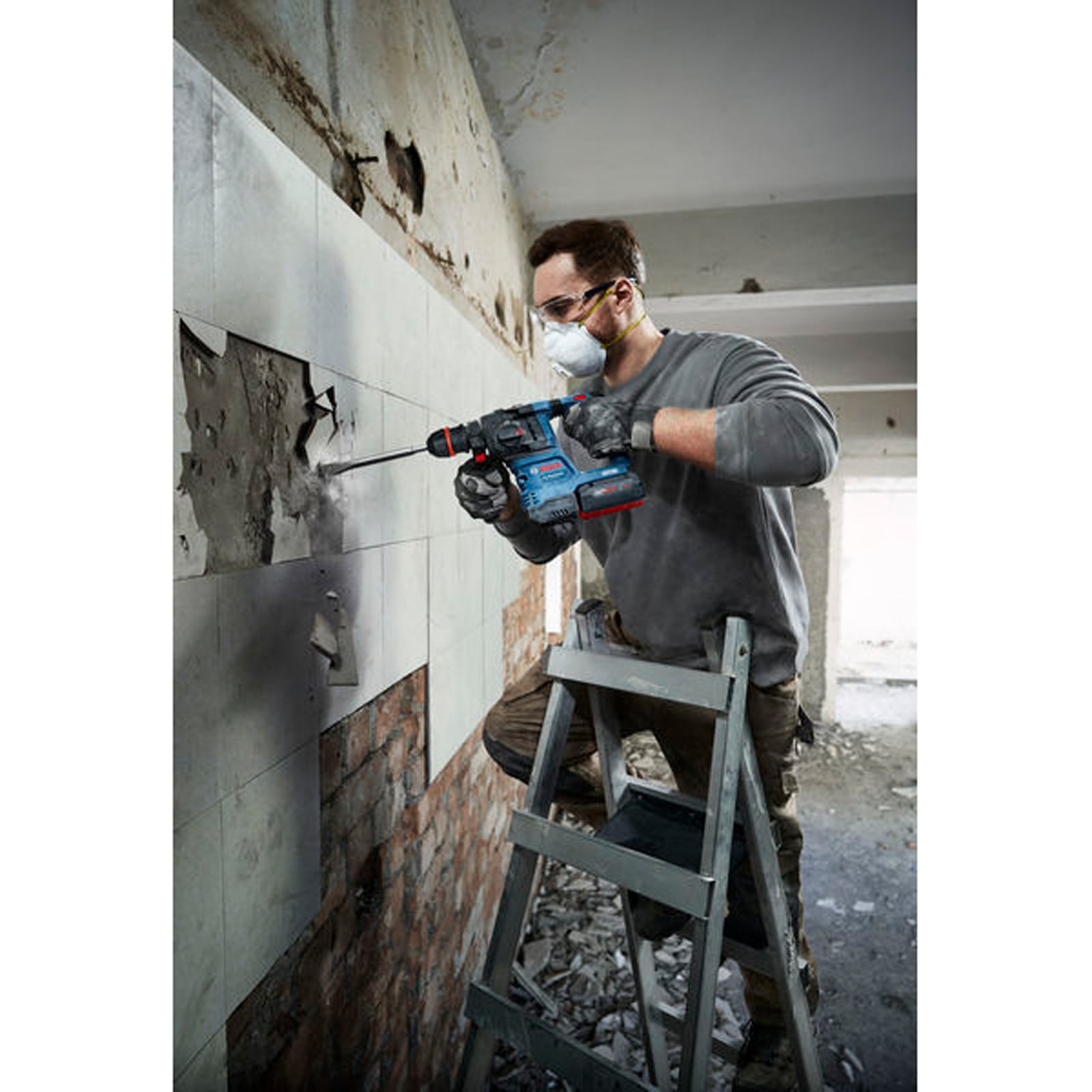 Bosch Akumulatorowa Młotowiertarka z ONECHUCK GBH 18V-22 X Solo - 0611924100 - 7