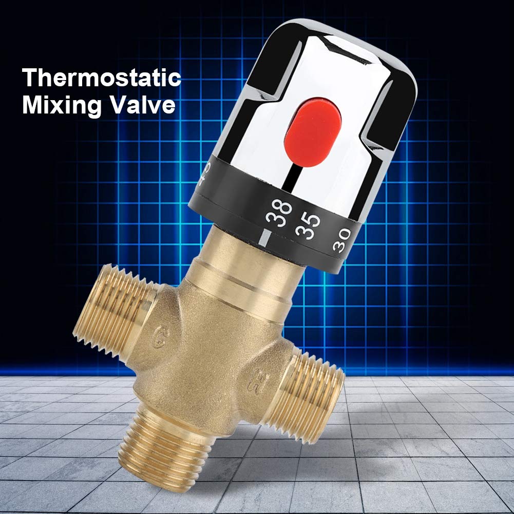 Mitigeur thermostatique,mitigeur thermostatique en laiton massif à 3 voies Robinet de réglage de la température pour système de douche - 4