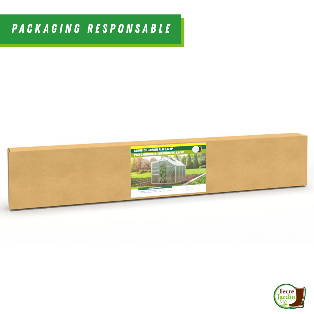 Serre fixe en Aluminium - Parois polycarbonate - 3,6 M² - 6