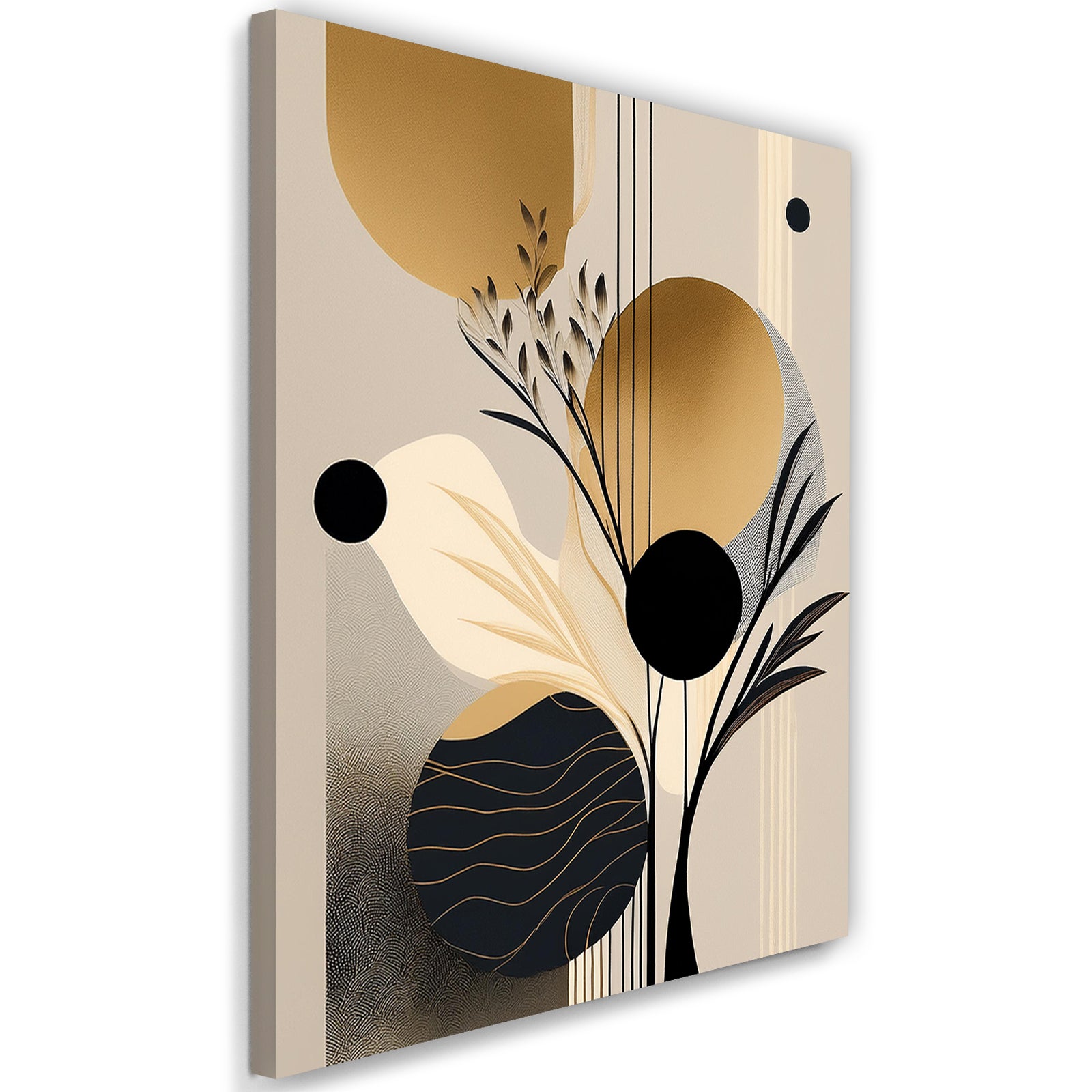 Obraz na płótnie, Abstrakcja Boho Złoty Glamour 60x90