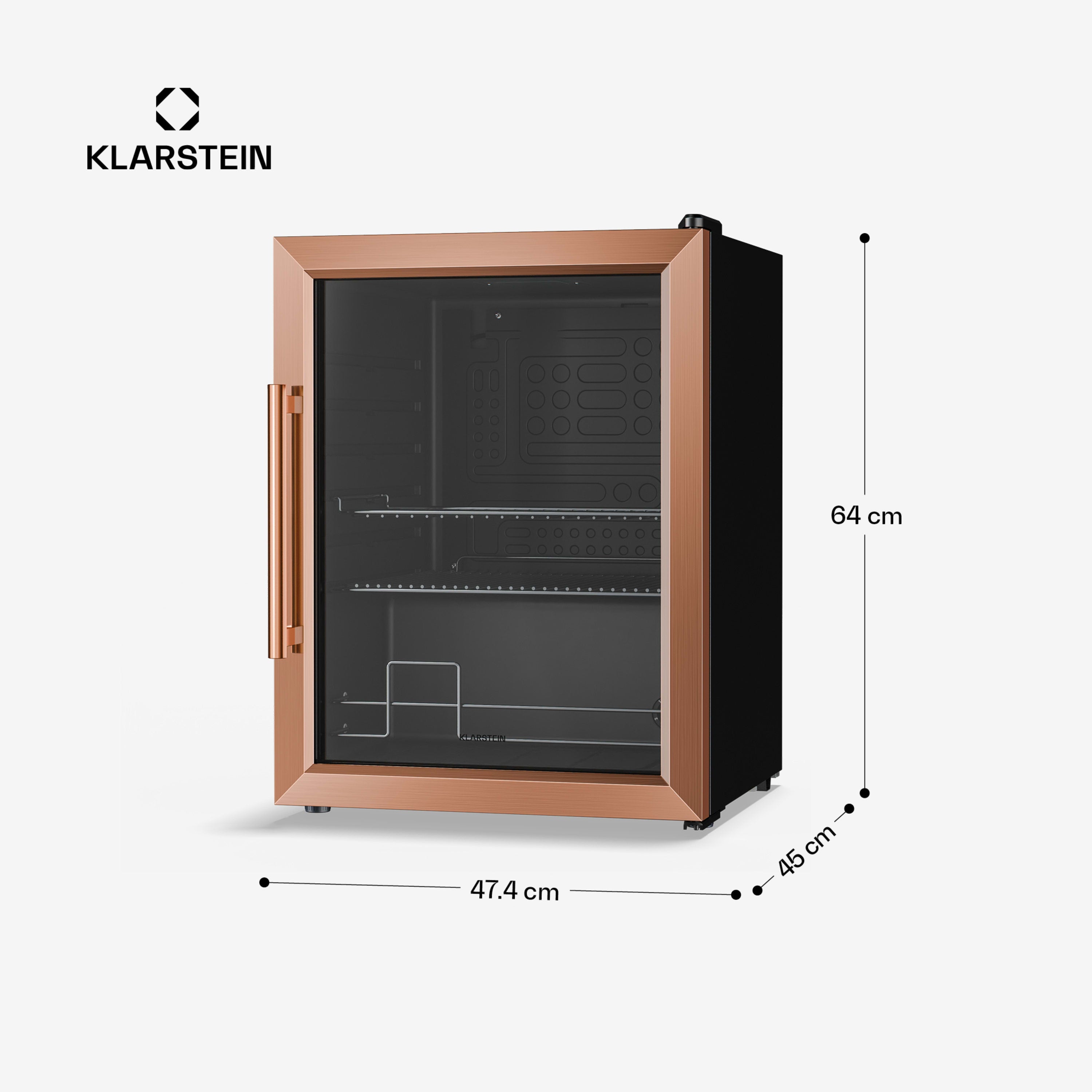 KLARSTEIN Beersafe réfrigérateur à boissons avec porte vitrée | 64 x 48 cm | 60 litres | 85 W | Cuivre/Noir Noir - 7