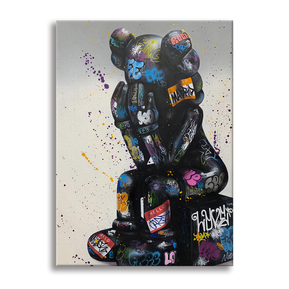 Orsetta - cuadro canvas contemporáneo en bastidor de madera, tamaño 50x70 cm