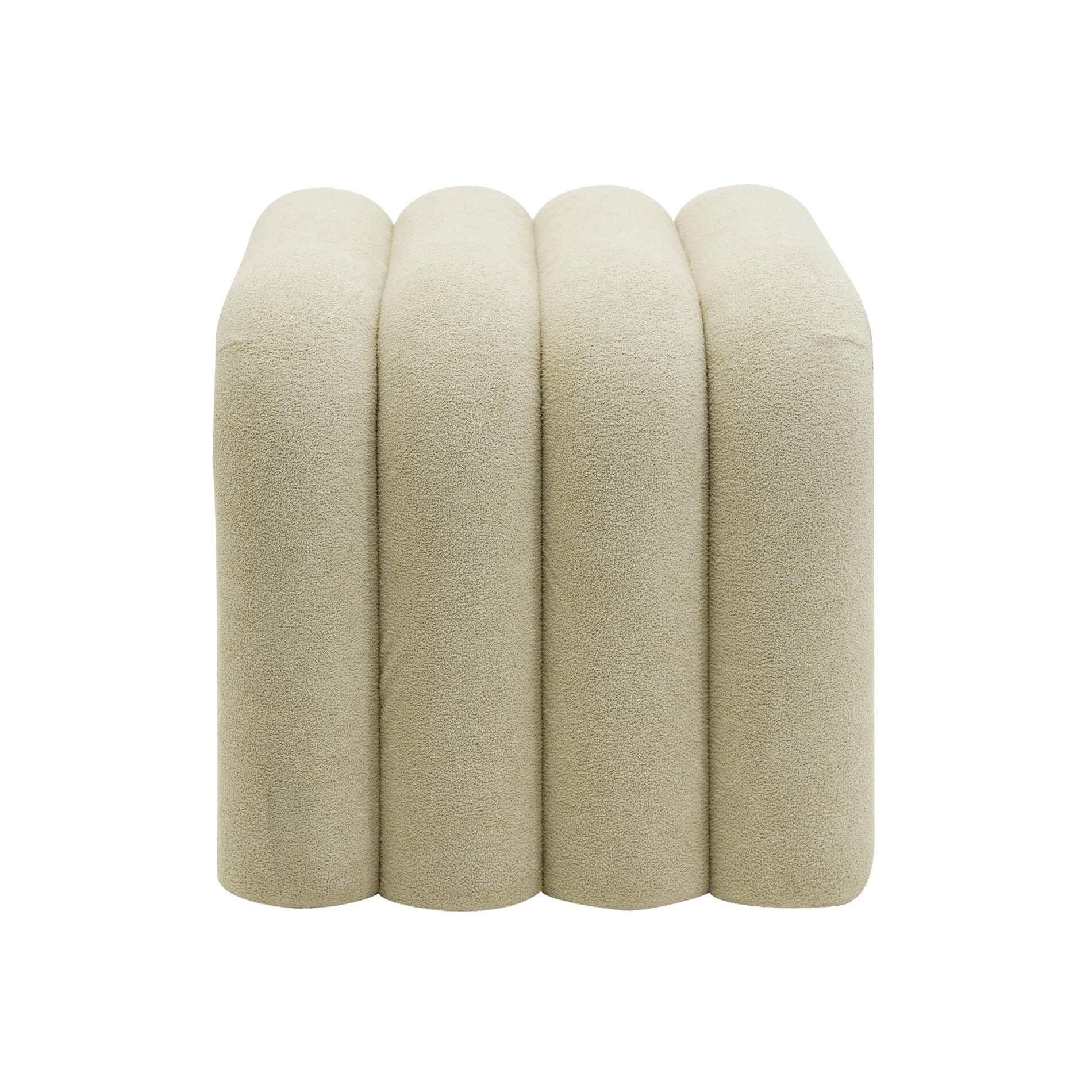 Pouf Rebecca Mobili Nikau 40x38x40 Tissu Polyester MDF Beige Moderne ENSEMBLE 2 pcs - 5