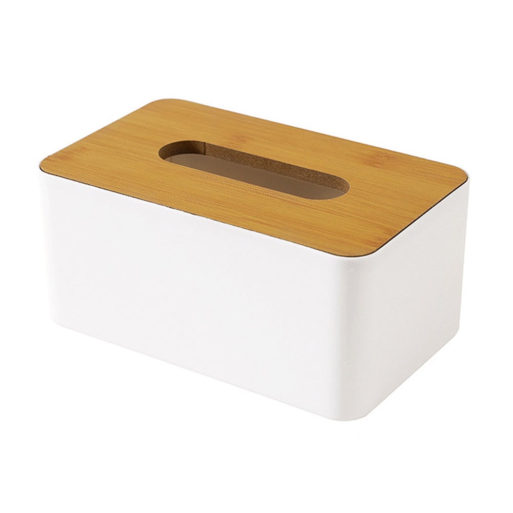 Pudełko na chusteczki, z pokrywką, do łazienki, nowoczesne, plastikowe, 21*12,8*9,5 cm, 1 sztuka, biało-brązowe