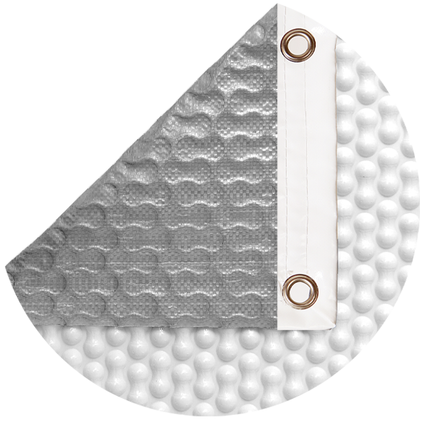 Bâche thermique 800 microns Geobubble RaeGuard de 2,5 x 2,5m avec renfort autour du contour - 4