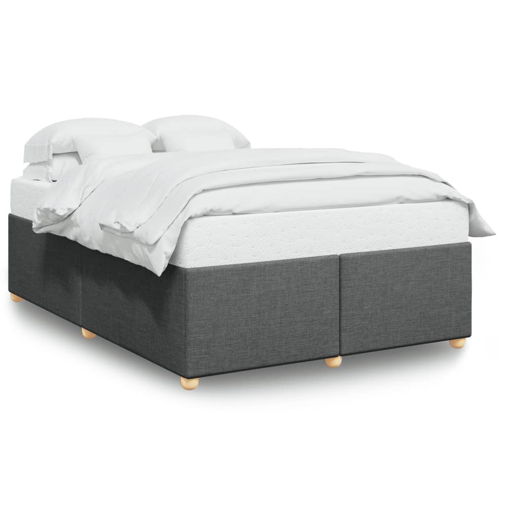 Cadre de lit sans matelas, tissu, gris foncé, pour la chambre, 160 × 200 cm - 2