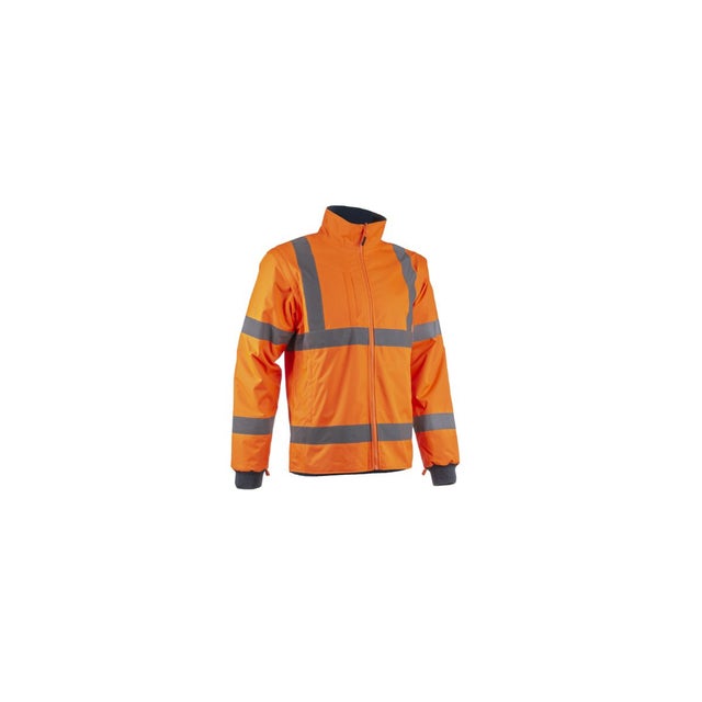 Parka pluie polaire HV Kazan orange et marine - Coverguard - Taille M