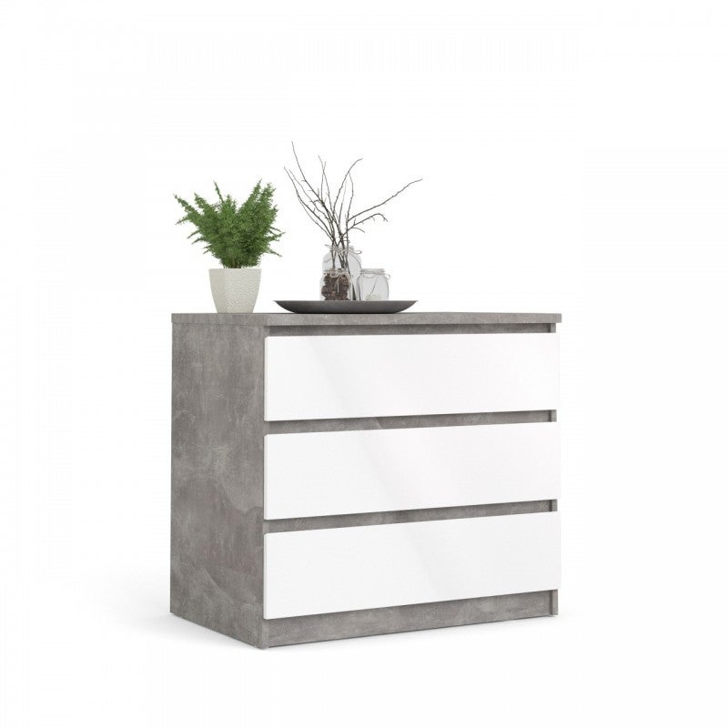 Iperbriko  Cajonera Con 3 Cajones En Hormigón Bicolor Blanco , Leroy Merlin