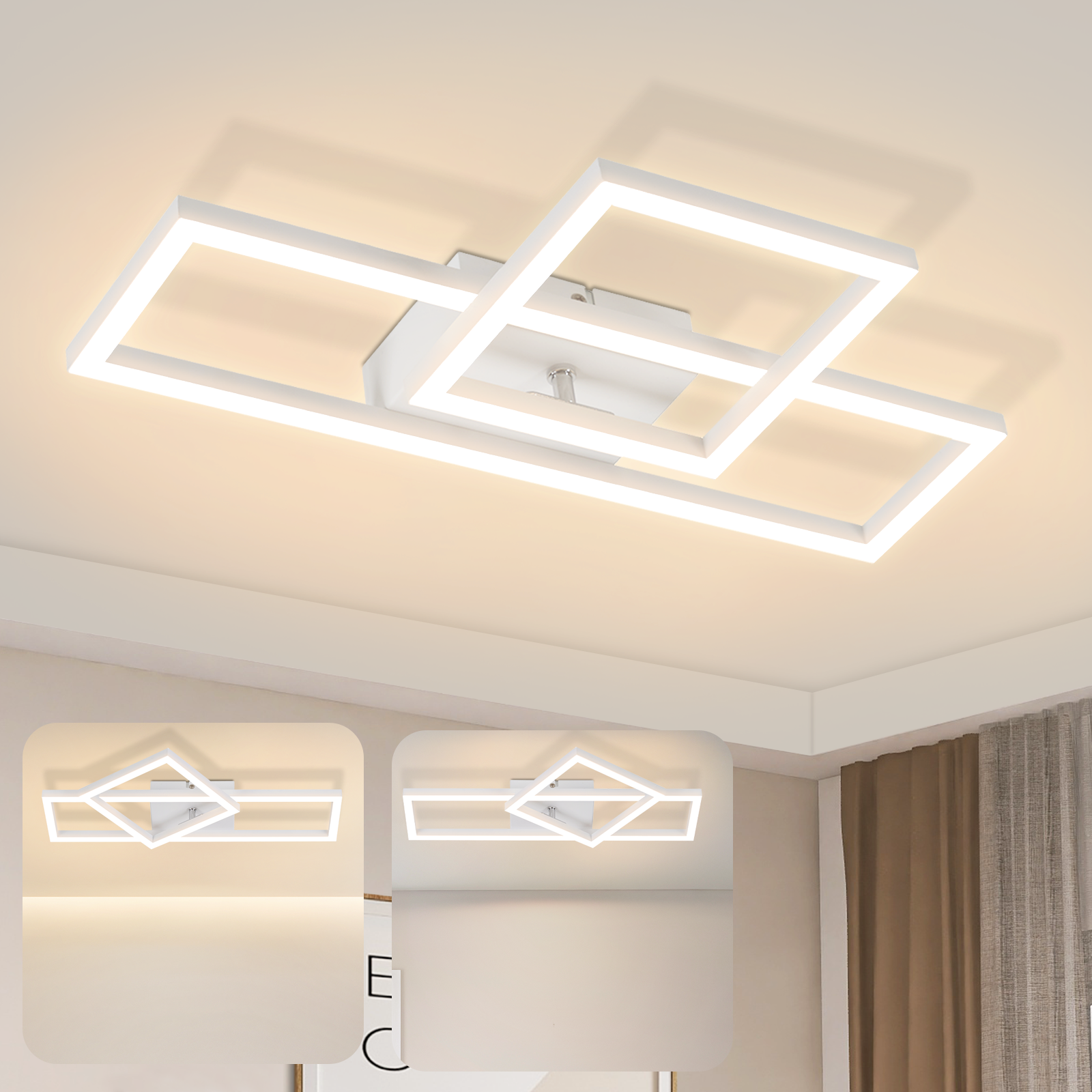 Nettlife Plafonnier LED Plafonnier Cuisine - Plafonnier Lumière du Jour