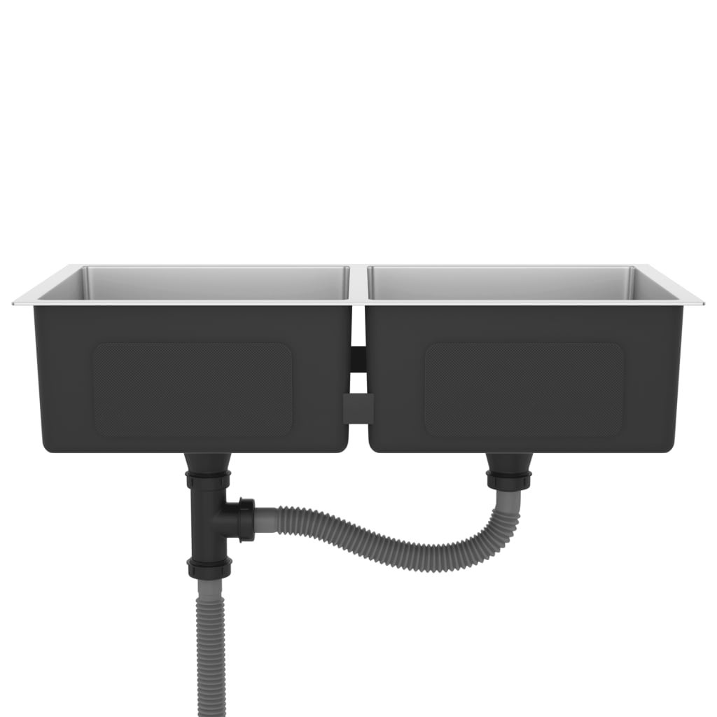 Maison Exclusive - Lavello da Cucina Lavorato a Mano in Acciaio Inox - 4