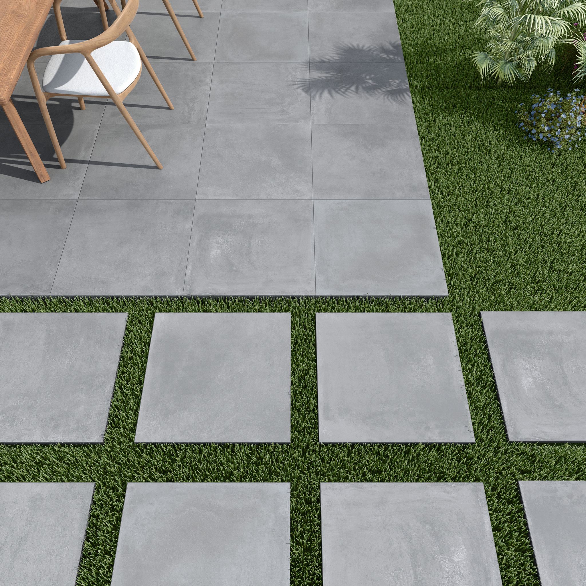 Dalle extérieure GRISE l.60xL.60 cm - Epaisseur 20 mm - 3