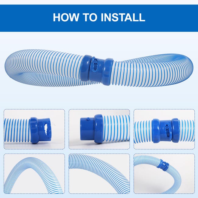 Manguera Recambio Para Limpiafondos De Piscina MX6 Y MX8, Conexión Giratoria Azul Y Negra