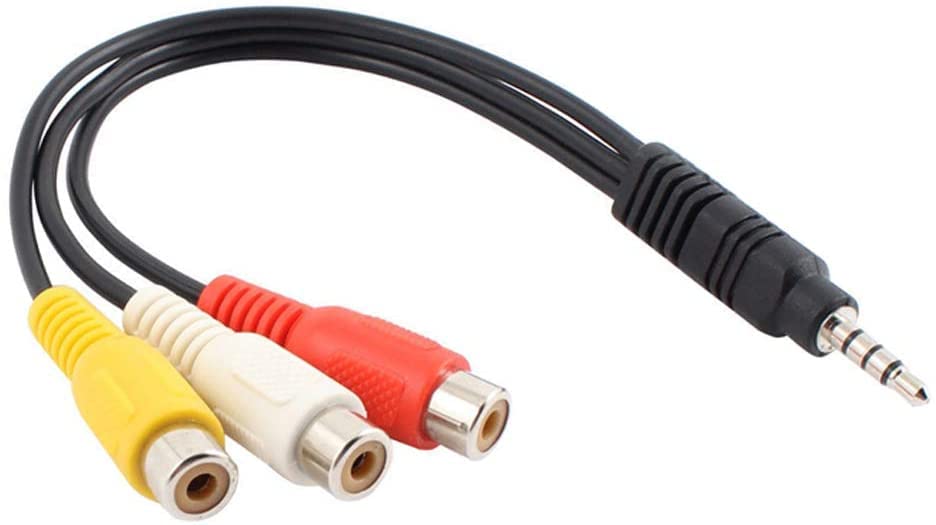 Cavo adattatore jack da 3,5 mm a 3 prese RCA, cavo adattatore RCA a jack da 18 cm, per videocamera, cavo adattatore video per PC, Mac, AV, HDD e DVR, TV Box/MP3/PC Cavo adattatore jack da 3,5 mm a 3 prese RCA, cavo adattatore RCA a jack da 18 cm, per videocamera, cavo adattatore video per PC, Mac, AV, HDD e DVR, TV Box/MP3/PC