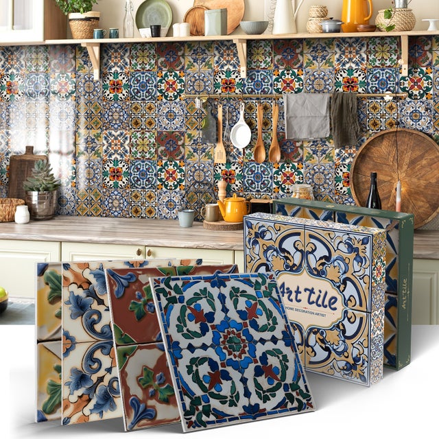 Lot de 12 panneaux muraux 3D autocollants, Crédence adhésive, Autocollants décoratifs, Imperméables et résistants à la chaleur, 15 cm x 15 cm