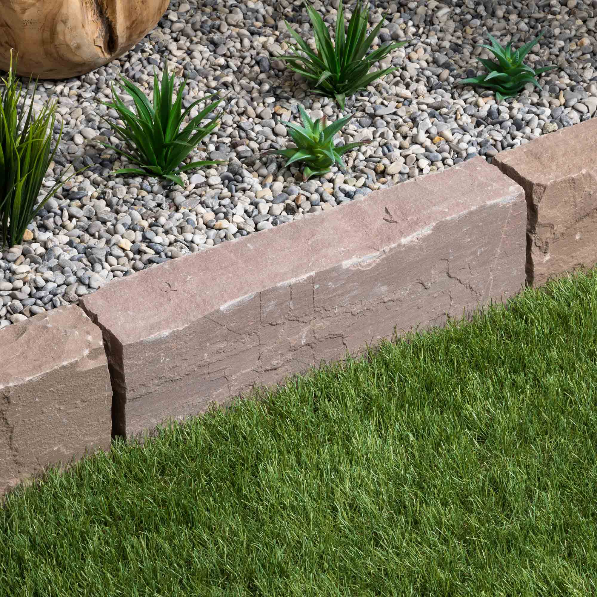 Bordure de jardin Grès Kandla Ocre 50x20x8 cm (lot de 5 bordures soit 2,5 mètres) - RO'MA NATURE - 2