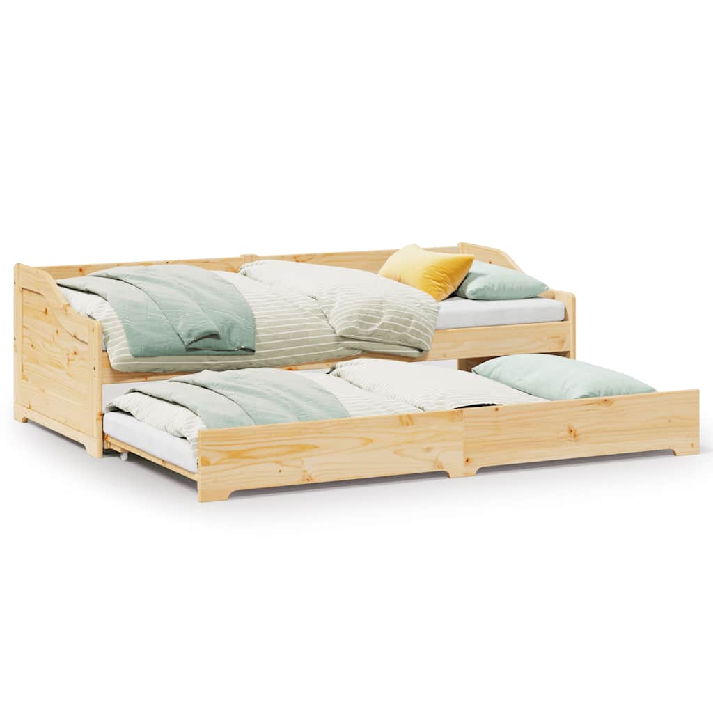 Łóżko Dzienne Rozsuwane Sofa Rama Łóżka Drewniana Brąz