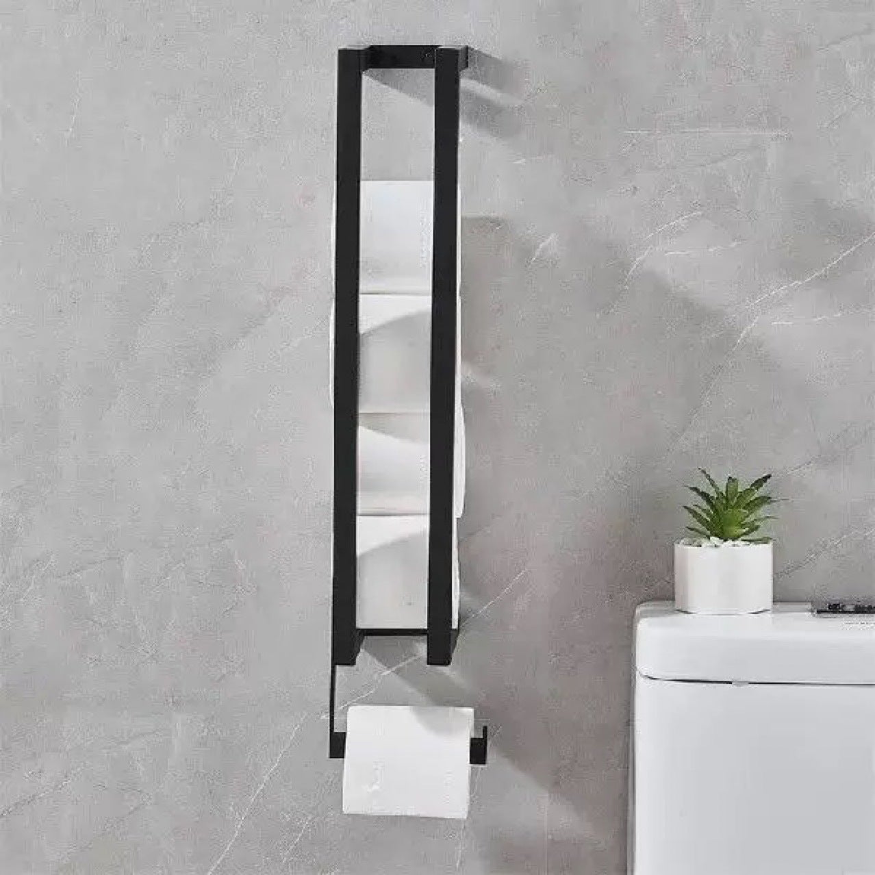 Support de rangement mural en acier inoxydable pour salle de bain, porte-papier toilette multifonctionnel, porte-serviettes en papier ménager - 4