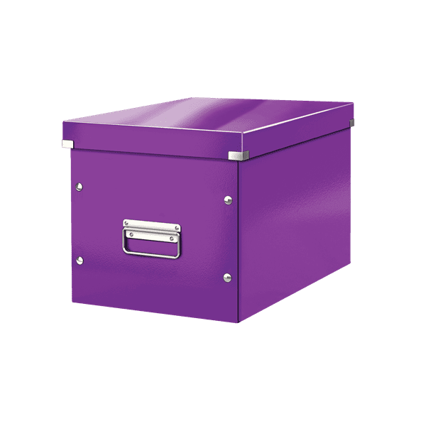 Cube de rangement en Carton avec couvercle Grand Format L - Violet ...