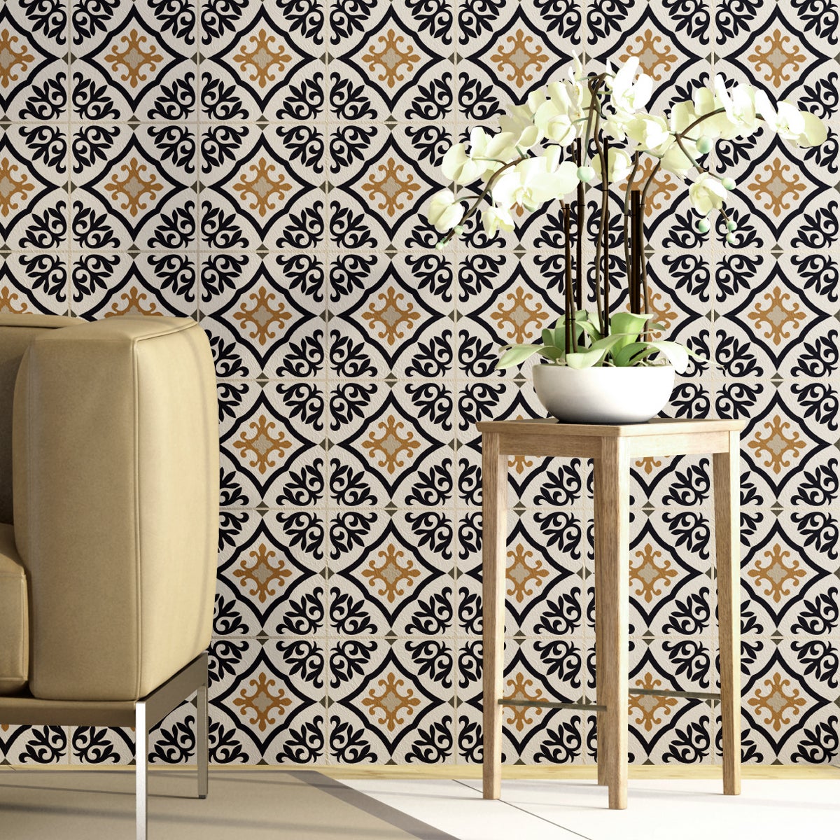 9 adesivi piastrelle di cemento azulejos Floriano - Sticker adesivo - adesivi murali - 9stickers20x20cm - 3