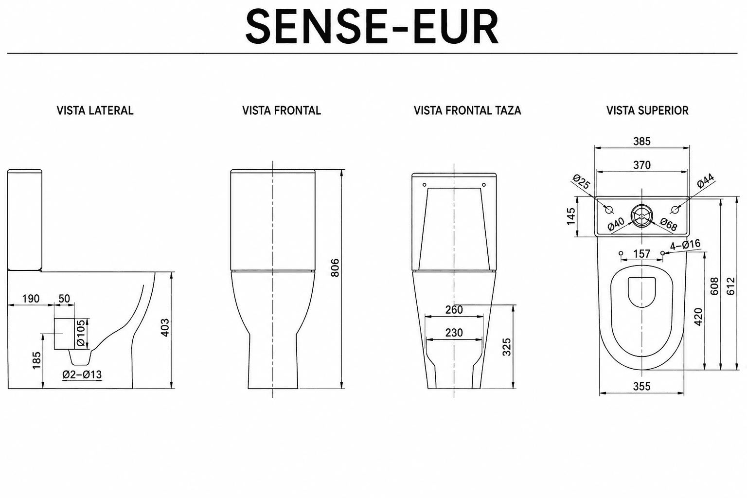 Sanita encostada à parede SENSE -EUR com tampa soft close e sistema Rimless da AzulBath - 5