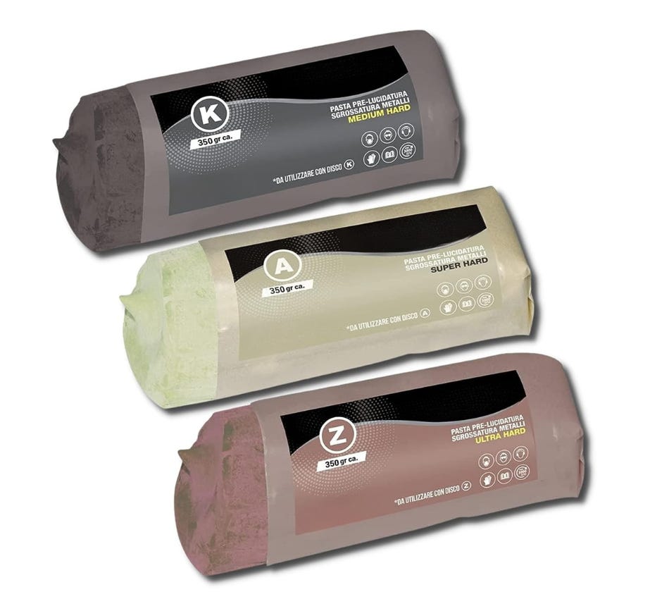 Kit de Pâte Abrasive Polissage 3 x 350 gr (A-K-Z) Aluminium Métaux Acier Inox Laiton Cuivre | Leroy Merlin Kit de Pâte Abrasive Polissage 3 x 350 gr (A-K-Z) Aluminium Métaux Acier Inox Laiton Cuivre | Leroy Merlin