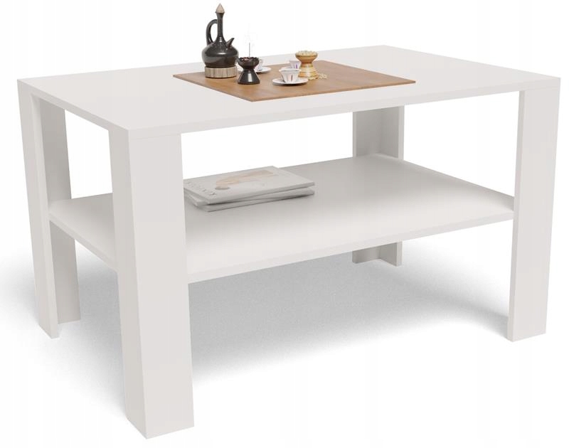 Ława stolik kawowy 100x68 EX3 biała z półką