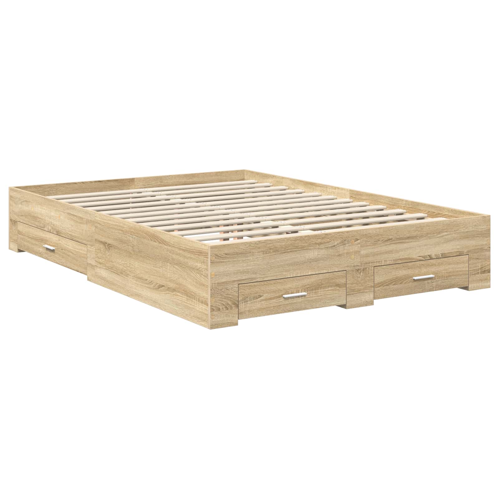 Cadre de lit chêne 150 x 200 cm en panneau de bois - 6