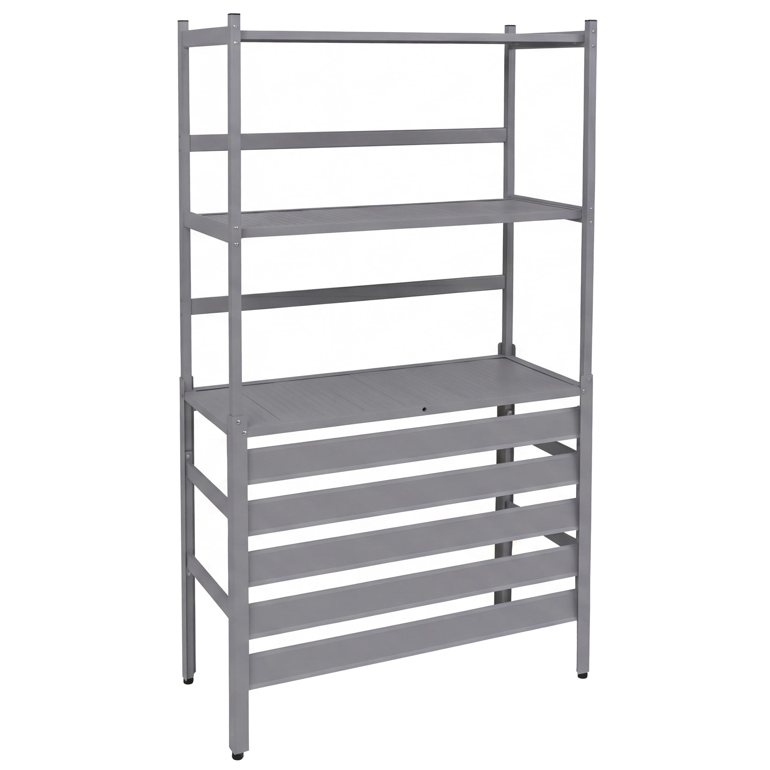 Aluminiowa osłona klimatyzacji/wymiennika ciepła HWC-P95, osłona kratki zabezpieczającej półkę 163x90x38 cm ~ szara