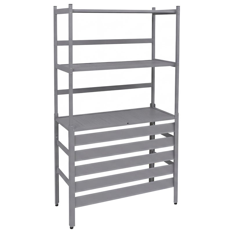 Aluminiowa osłona klimatyzacji/wymiennika ciepła HWC-P95, osłona kratki zabezpieczającej półkę 163x90x38 cm ~ szara