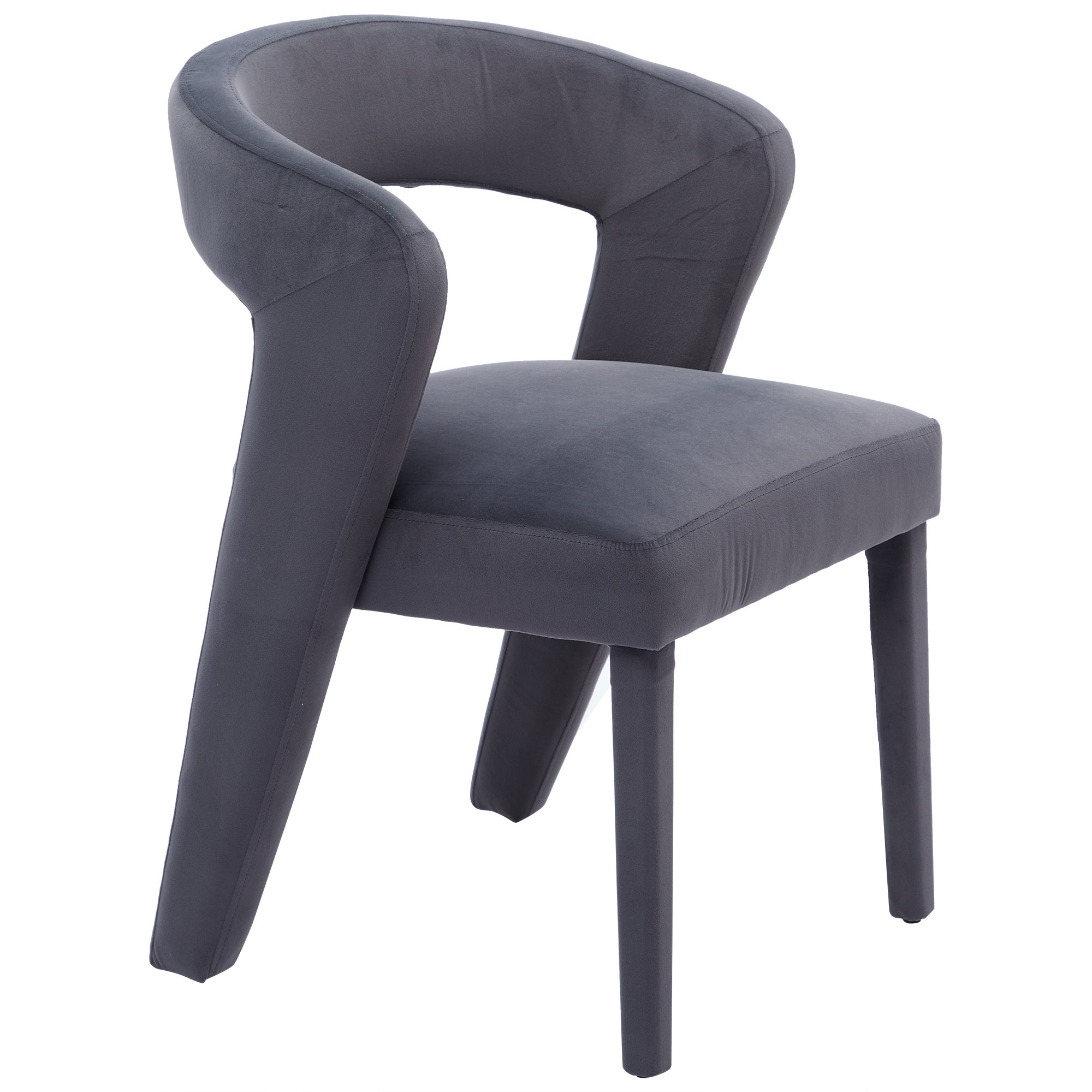 Poltrona imbottita in velluto - Grigio - 6