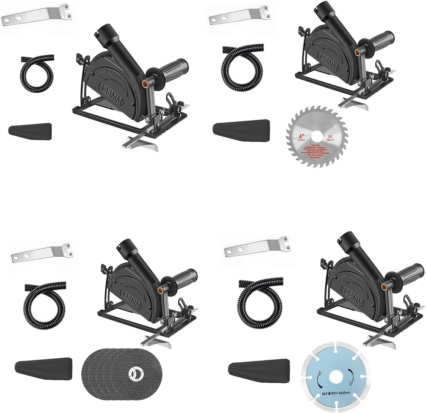 Soporte para amoladora angular ajustable de 45 grados con cubierta para accesorios para cortes y ranurados seguros - 5