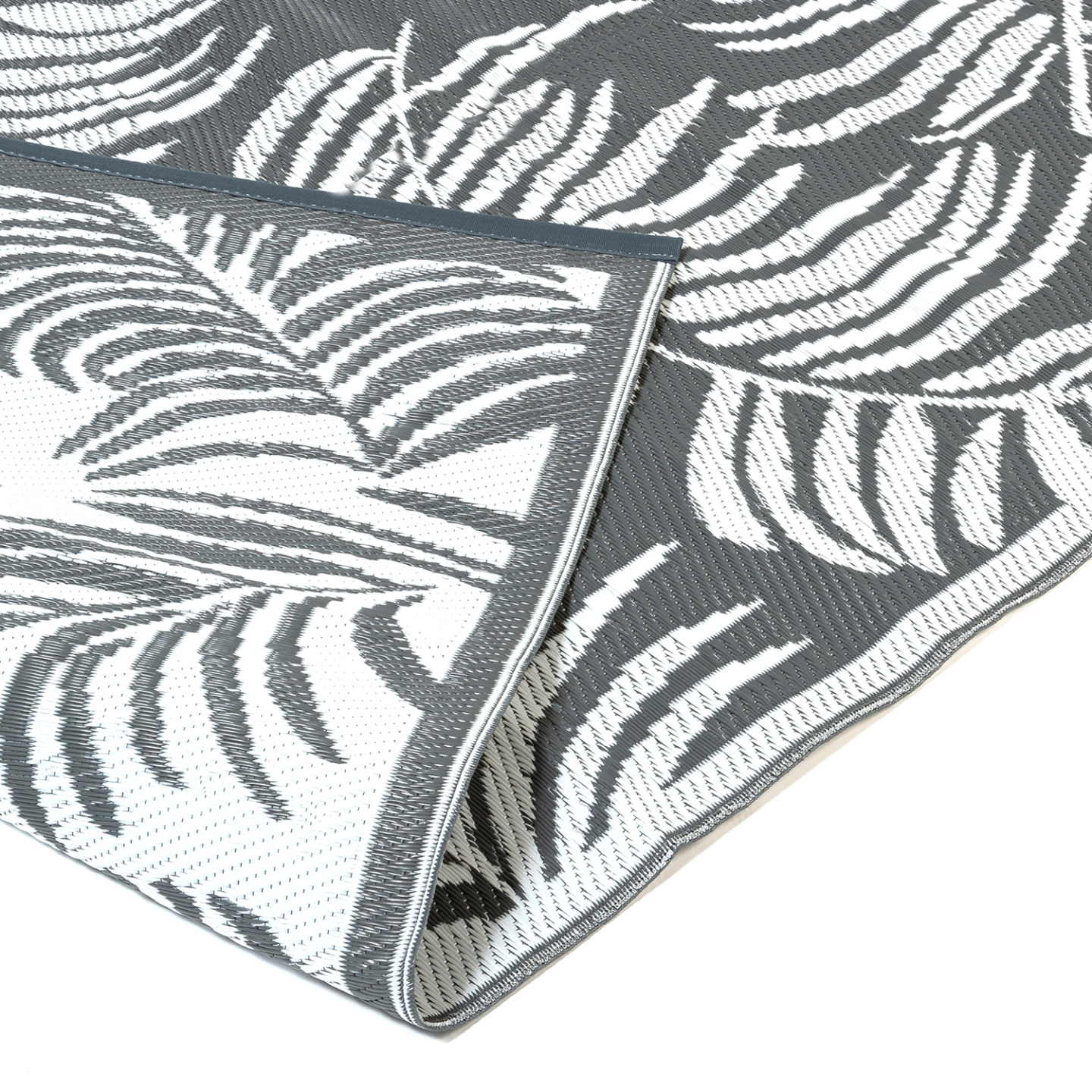 Tapis extérieur COCO tropical gris et blanc 180 x 280 CM - 4