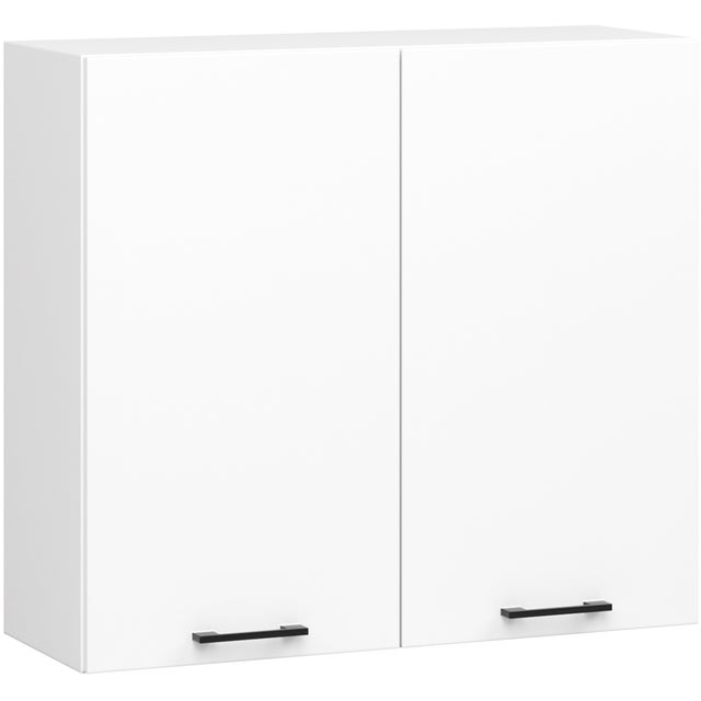 Armoires de cuisine haute AKORD W80 OLIWIA H720 Blanc 80 cm 2 portes façade Blanche 2 étagères 80x30x72 cm