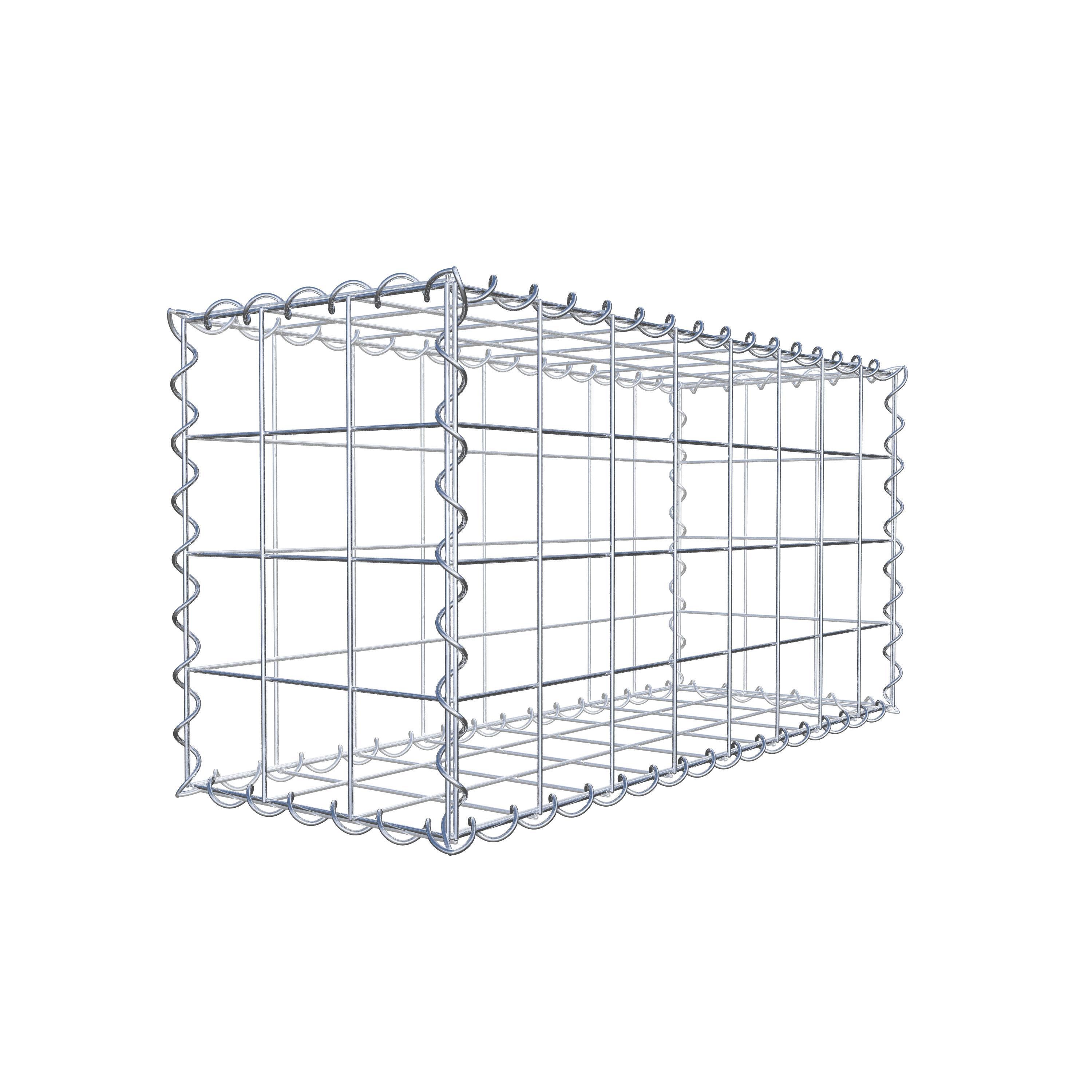 Gavión de acero galvanizado 80x40x30cm (LxAxP), malla 10 x 10cm, Espiral, jaula metálica para muro o jardín - 3