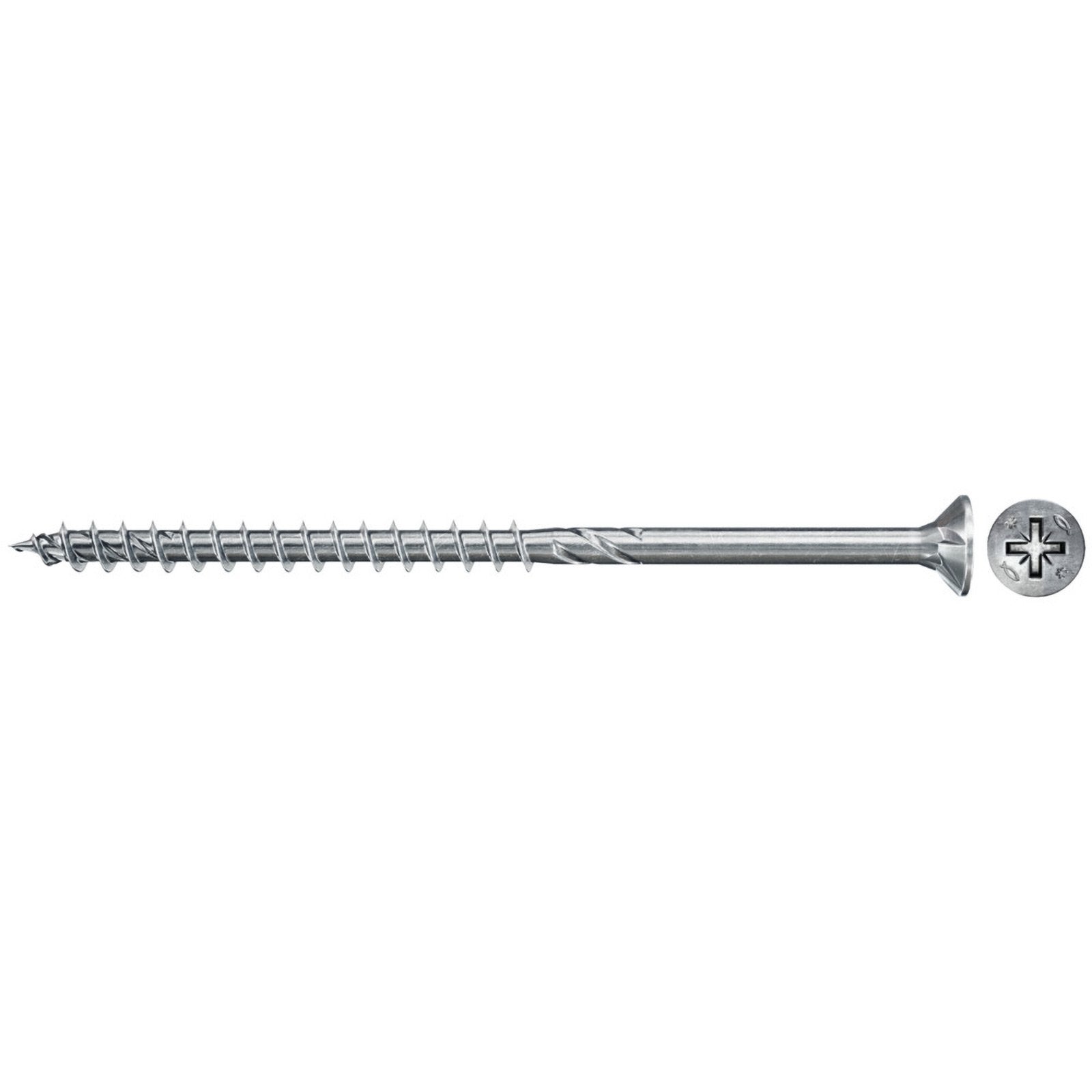 Fischer PowerFast II CZP 6,0 x 80, Vite per Truciolato (30 Pezzi) Con Filettatura Parziale, Testa Svasata Con Fessura a Croce, per Lavorazione Del Leg