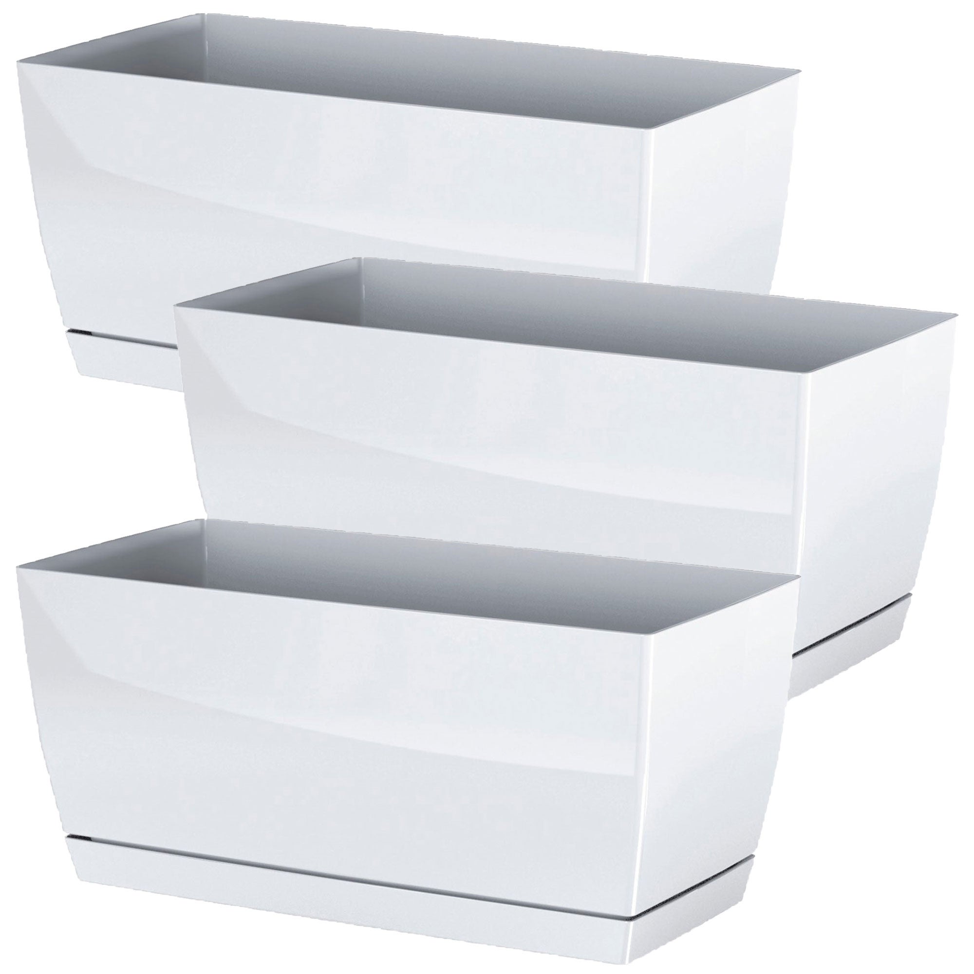 Jardineras De Plastico Pack De 3 Jardineras Coubi Case P - Blanco,  29x14.2x13.6cm Jardinera De Autocultivo, image size:2000x2000