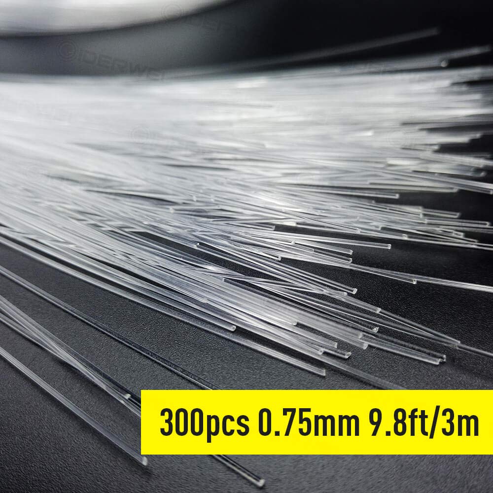 Lot de 300 Fibres Optiques LED 3m,0.75mm,PMMA,pour Plafond Étoilé,Compatible Tous Pilotes Lumière (Fibre Seule) - 5