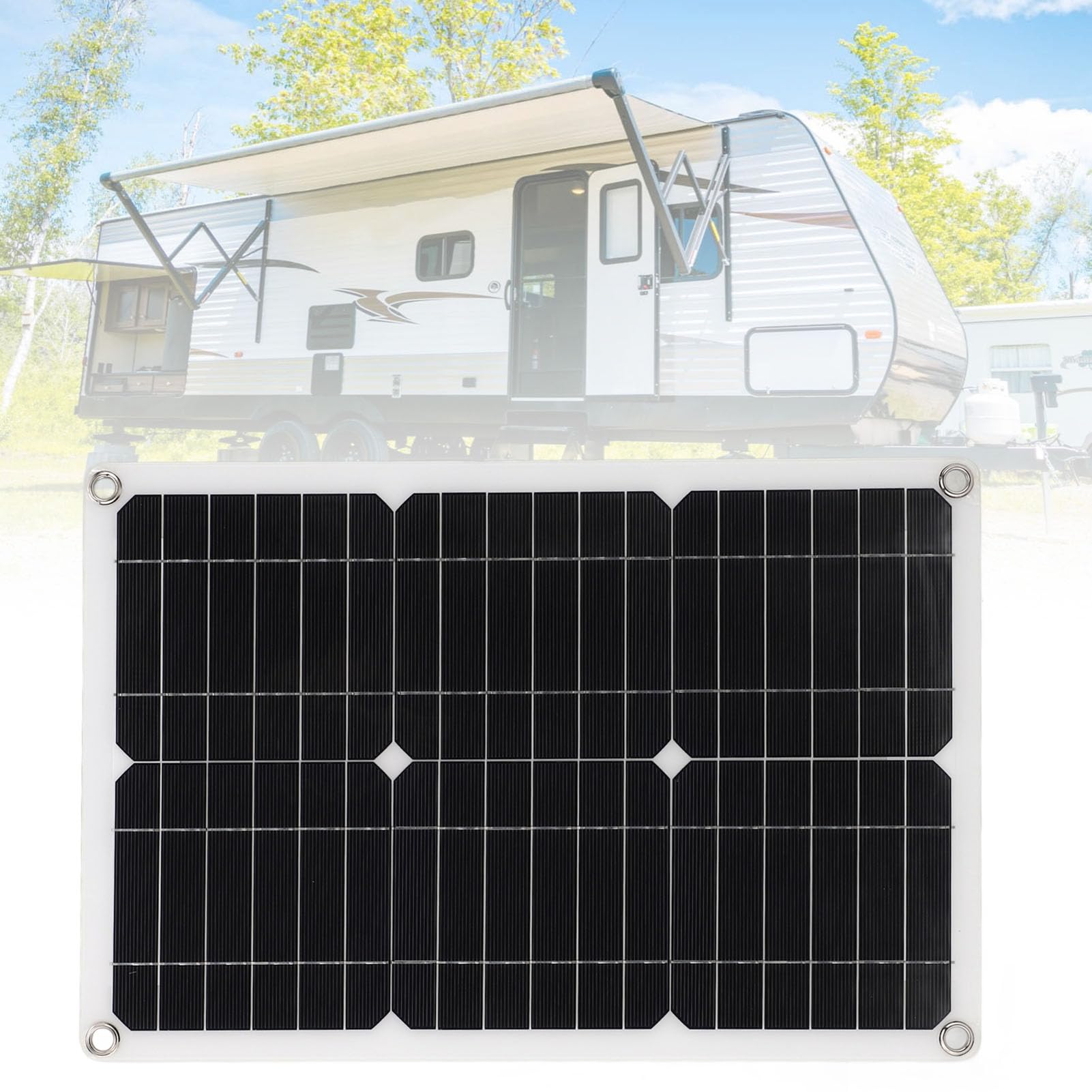 Pannello solare portatile 18V 20W Pannello solare monocristallino semi-flessibile impermeabile per veicoli RV Yacht - 5