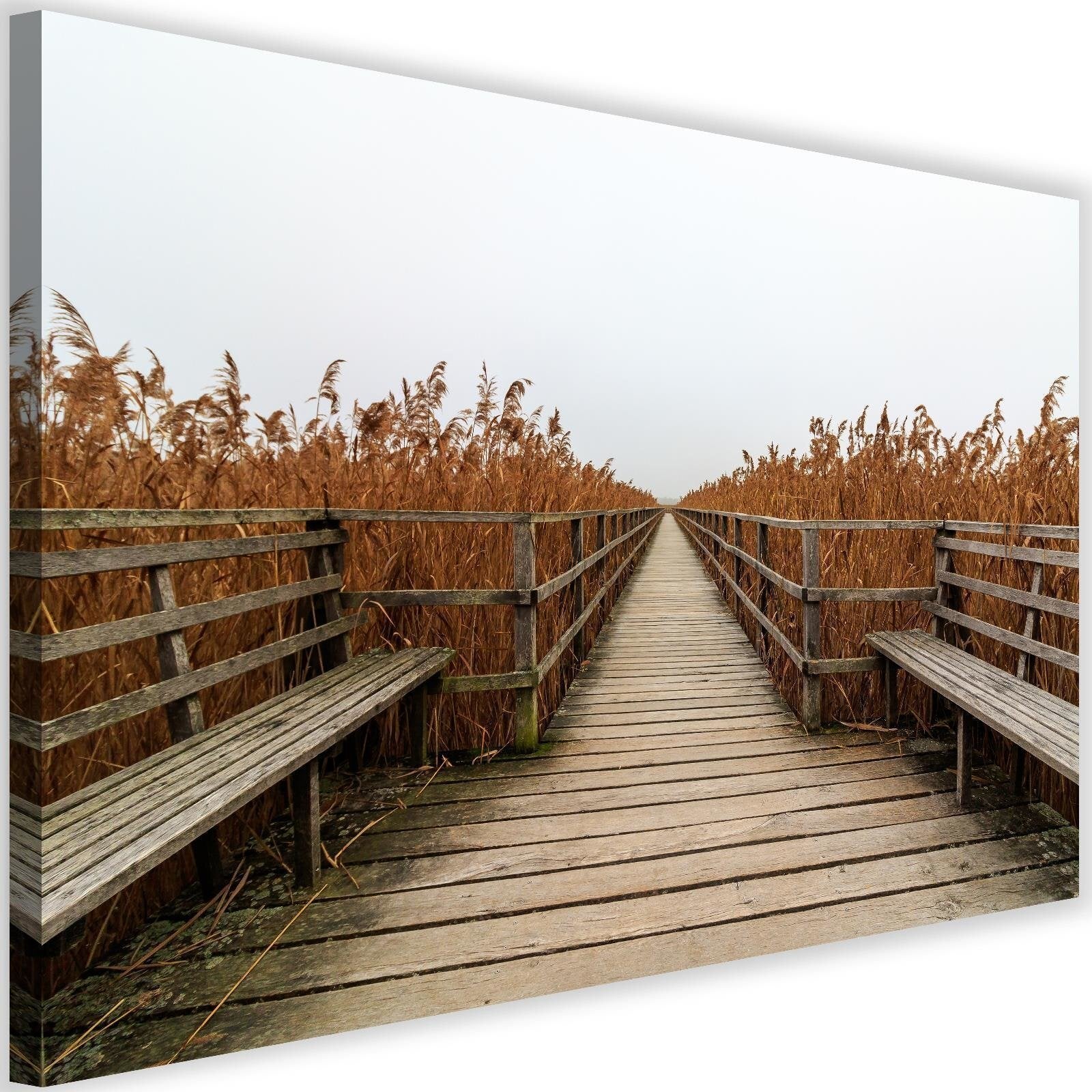 Obraz na płótnie, Pomost trawy plaża pejzaż 120x80
