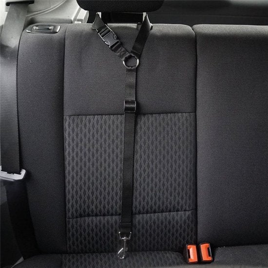 Cinto de segurança para carro para animais de estimação, conjunto de 2 coleiras ajustáveis ​​para cães, adequada para gatos - Preto - 35 x 42,5 cm - 5