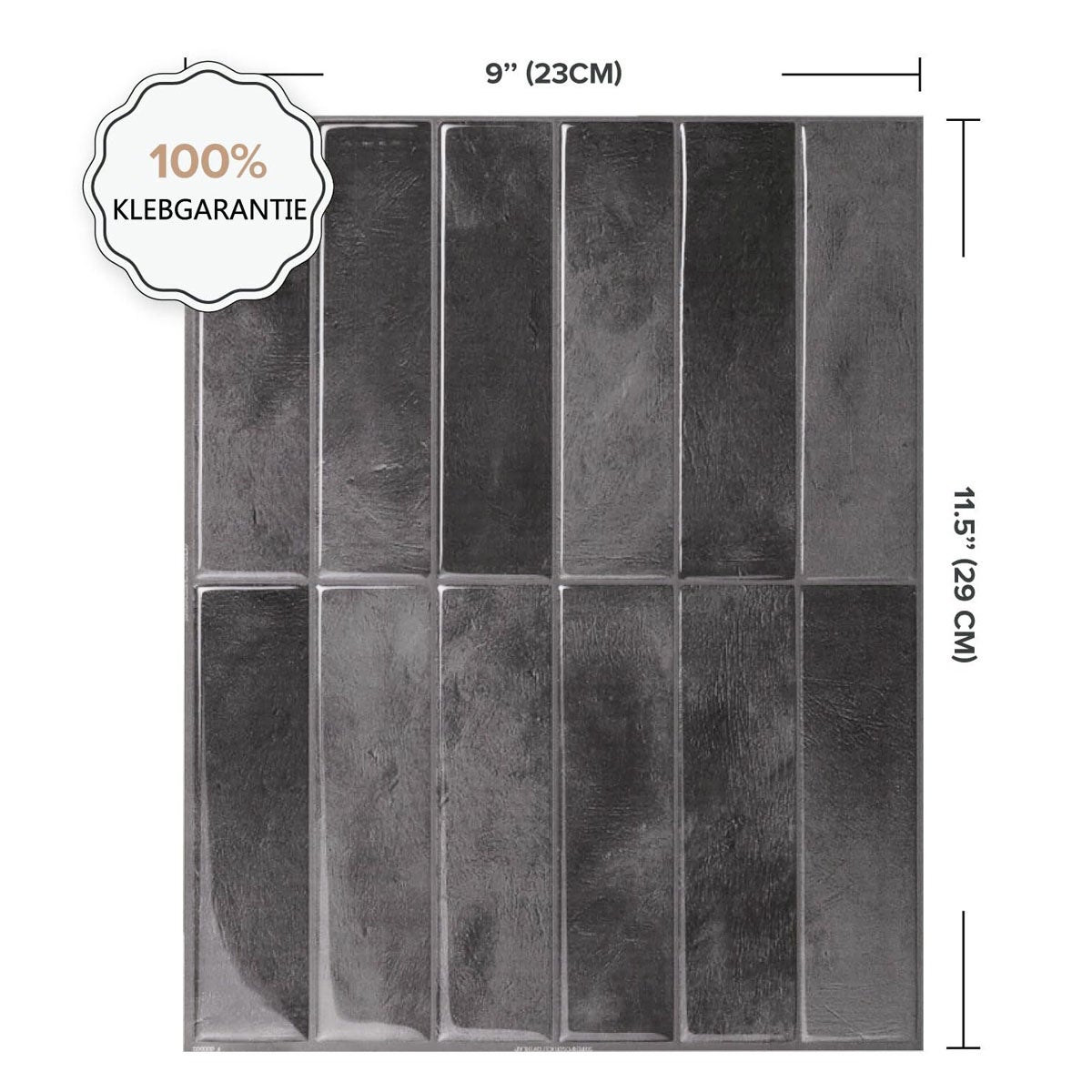 Lot de 10 crédences adhésives pour cuisine, salle de bain, carrelage mural, gris foncé - 2