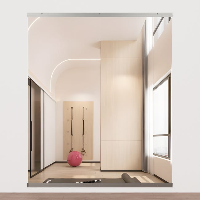 Novlux Specchio da palestra per la casa, 122 x 61 cm, 2 pezzi, grande specchio a Novlux Specchio da palestra per la casa, 122 x 61 cm, 2 pezzi, grande specchio a