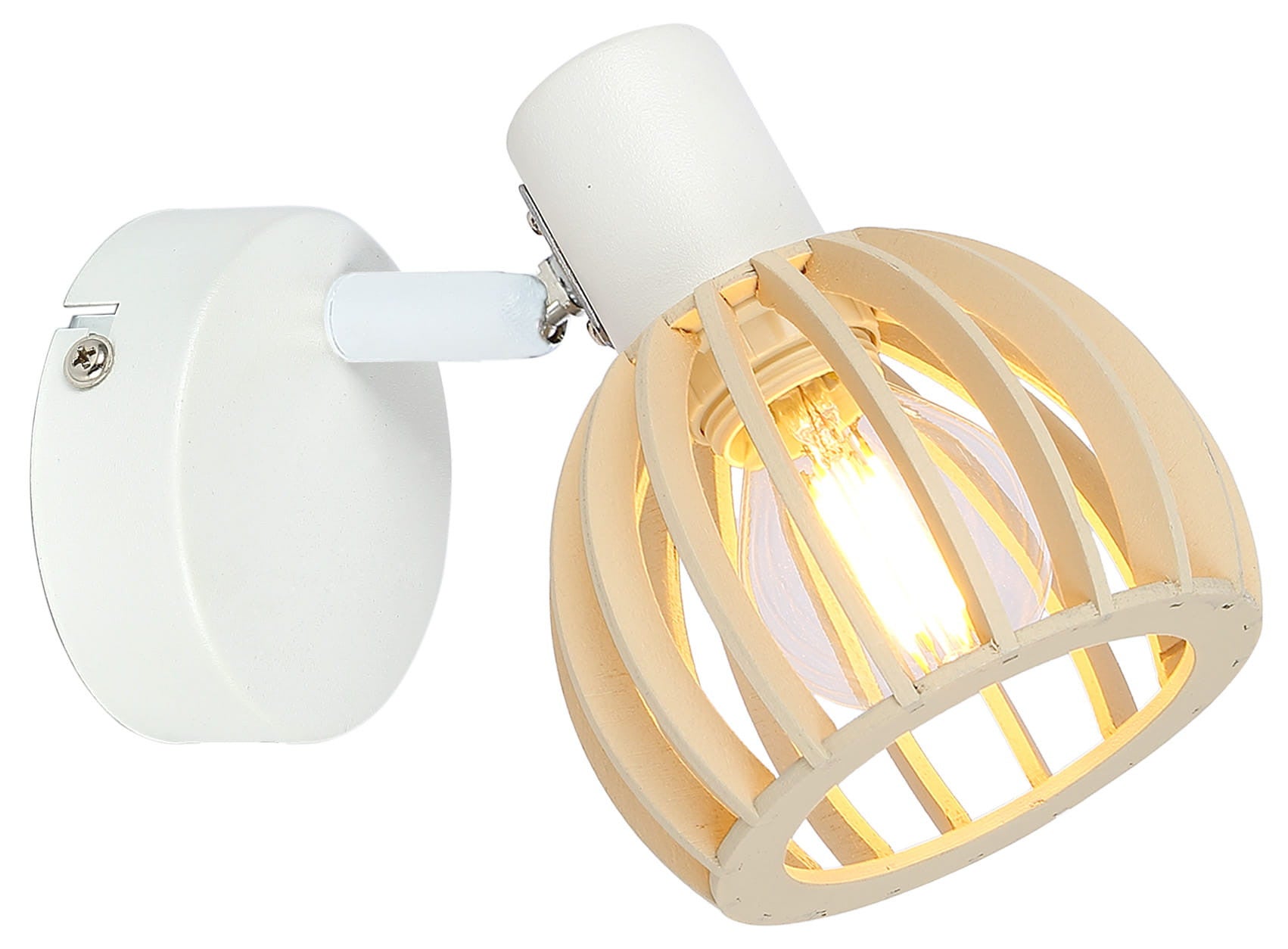 Kinkiet ścienny Atarri jasne drewno-biały 1xE14x25W wym: 12 x 10 x 10 cm metal IP20 Candellux