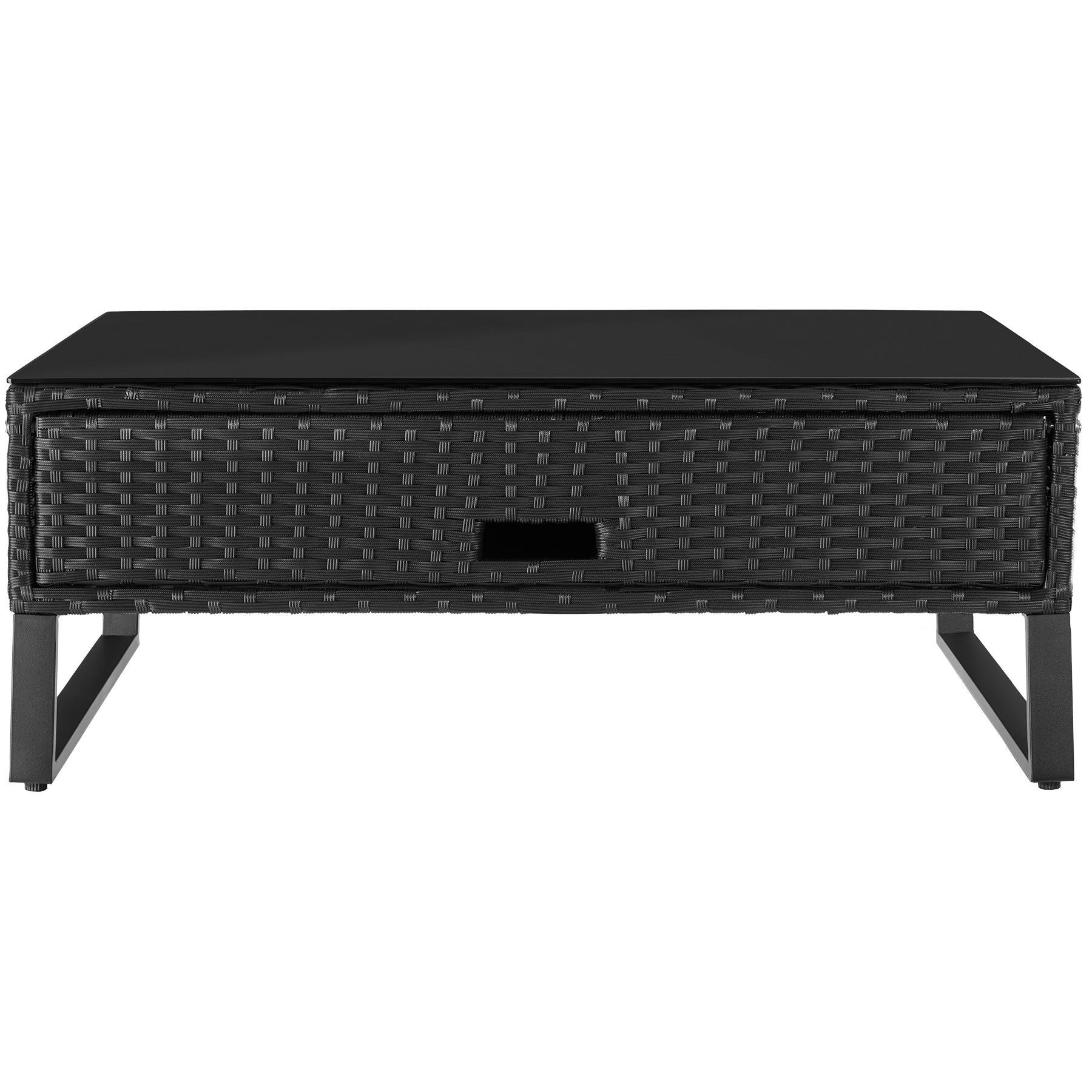 Tectake Salon de jardin en polyrotin Ostuni - noir - 8