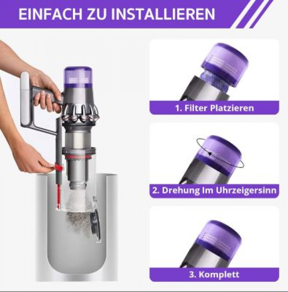 Filtry do odkurzacza bezprzewodowego Dyson V11 Absolute Extra Pro V15 Detect SV14 SV17 SV22, wymienny filtr Hepa, zmywalny - 5