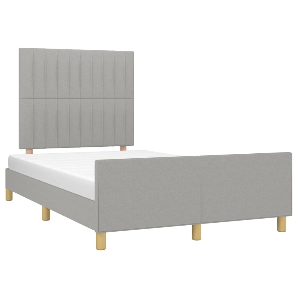 Cadre de lit sans matelas gris clair 120 x 200 cm tissu - 3