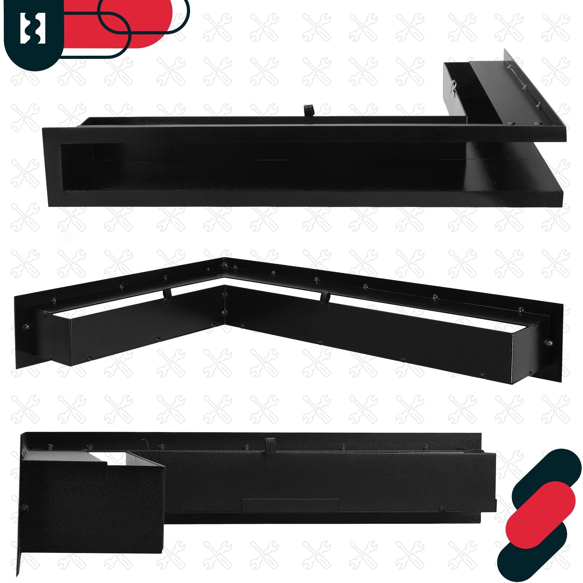 Grille de Ventilation pour Cheminée en Acier 60/40 cm Noir - Grille Aération - Ventilateur Air Chaud - KOTARBAU - 6