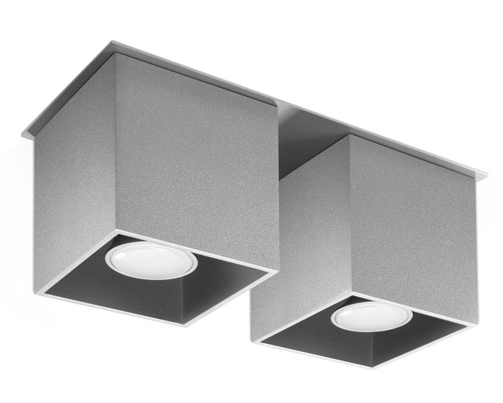 Reflektor sufitowy spot natynkowy Quad listwa szary 2xGU10x40W wym: 26 x 10 cm metal Sollux Lighting
