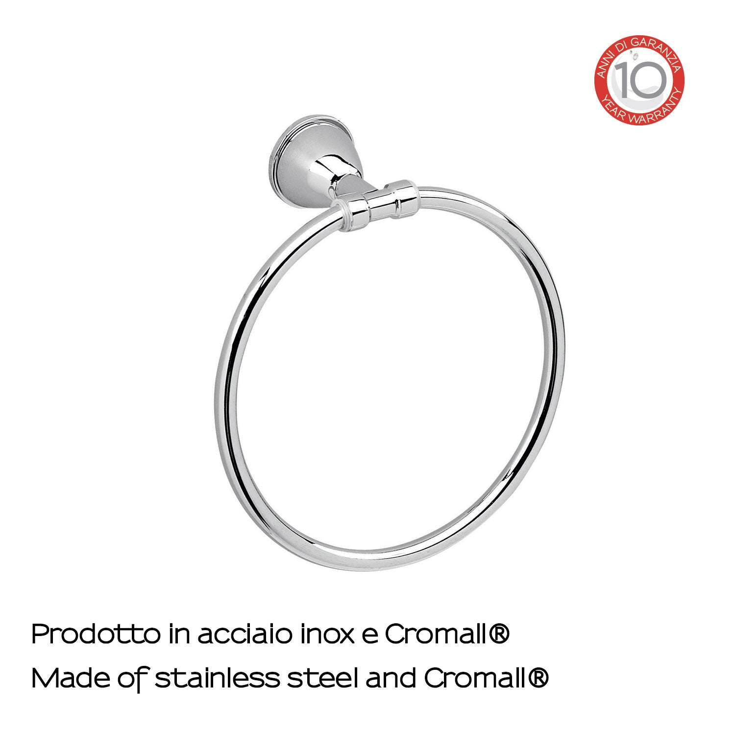 GEDY GENZIANA ANNEAU PORTE SERVIETTE EN ACIER CHROMÈ ET CROMALL WC - 4